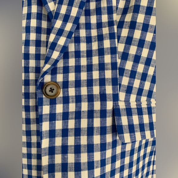 Petite Campbell Blazer in Cobalt Blue Gingham - Picture 8 of 11
